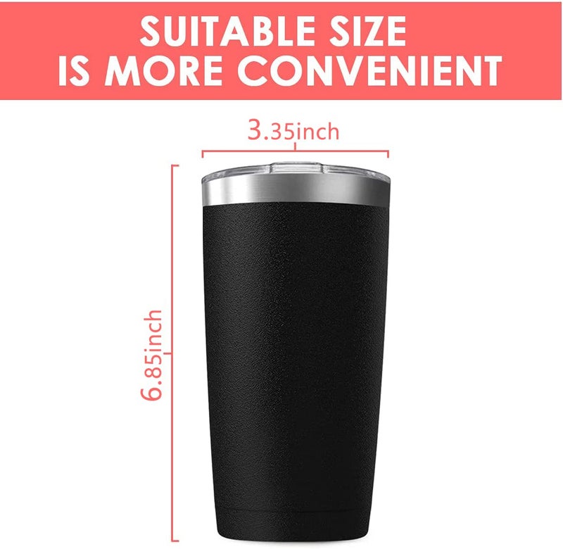 Deitybless 6 Pack 20oz Tumbler Vacuum Insulated Travel Mug with Lids, Stainless Steel Double Wall Bulk Cup for Home, Office, Outdoor Suitable for Vehicle Cup Holders(White) - Image 3
